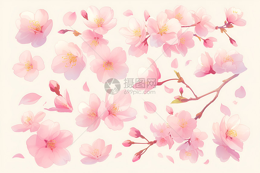 粉嫩的樱花图片