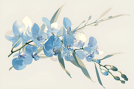 蓝色的蝴蝶兰图片