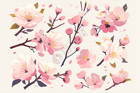 枝头的粉色樱花图片