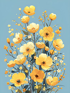 可爱的黄色花朵图片