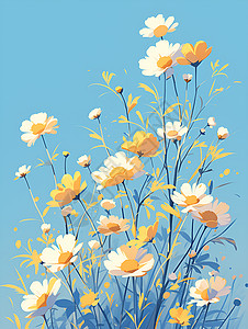 淡黄色图案花卉图片