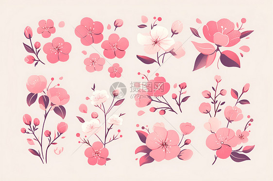 盛开中的樱花花瓣图片