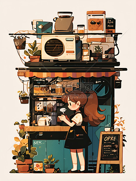 女孩的咖啡馆图片