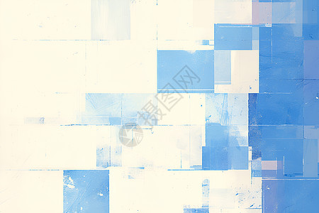 蓝色方块的抽象画背景图片