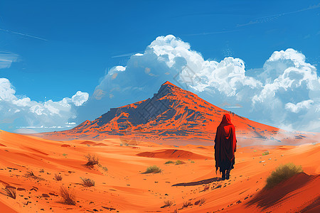 沙漠中的冒险家图片