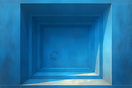 蓝色方块空间背景图片