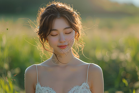 淡雅妆容的女孩高清图片