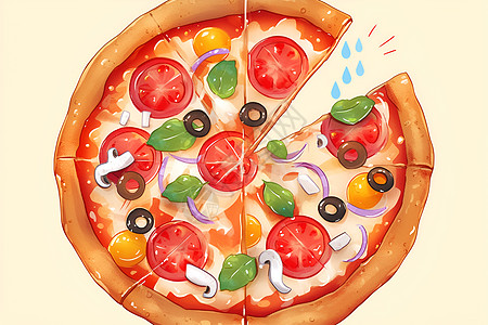 美味的披萨艺术图片