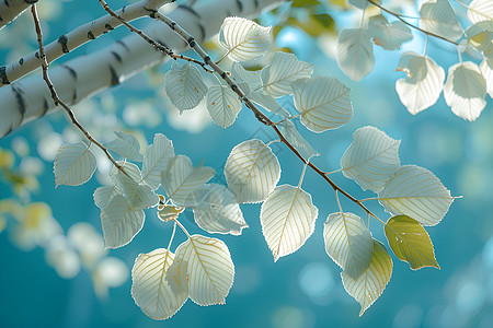 白桦树树枝图片