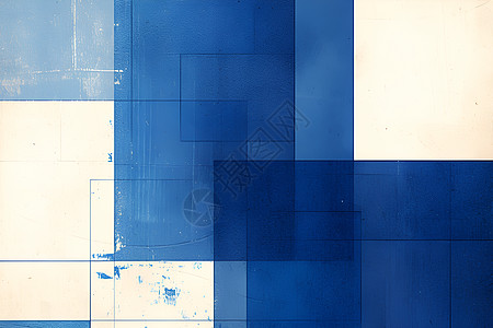 蓝色水彩方块的组合图片