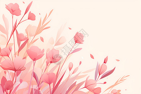粉红色的花丛图片