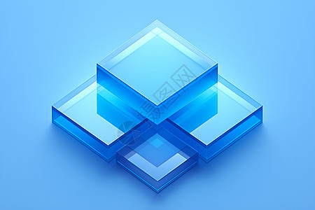 蓝色抽象立方体图片