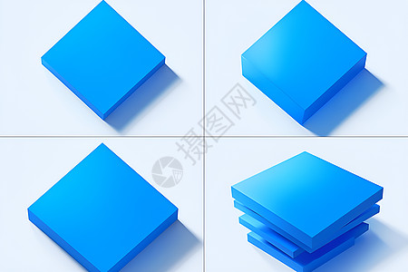 垂直蓝色方块模型图片