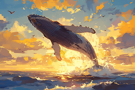 飞出水面的座头鲸图片