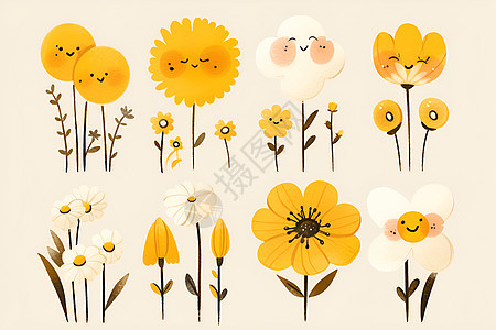 微笑的黄花背景图片