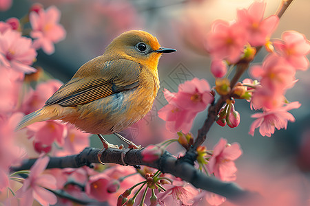 樱花树上的鸟儿图片
