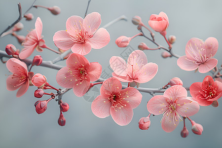 粉色桃花瓣春日的宁静背景