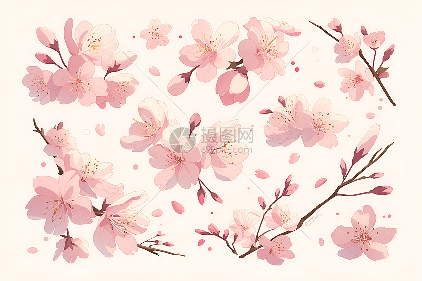 粉色的樱花花朵图片