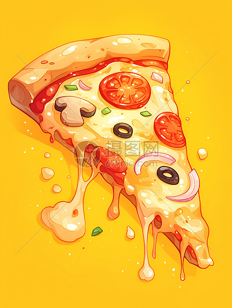 展示的可口披萨图片