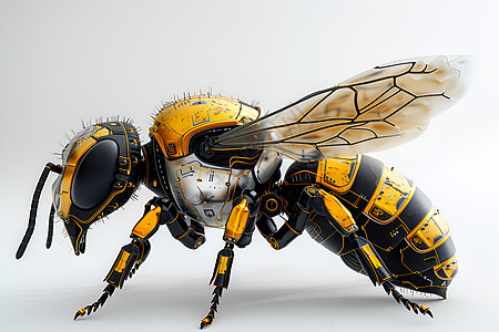 一只可爱的机械蜜蜂图片