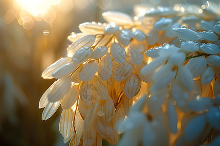 阳光照耀下的稻谷图片