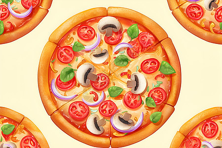 美味多彩的披萨拼盘图片