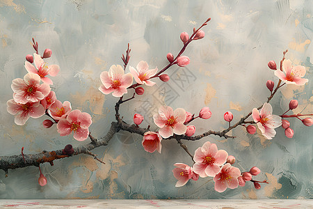春日盛开的樱花枝图片