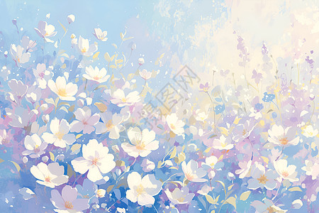 水彩画的花卉背景图片