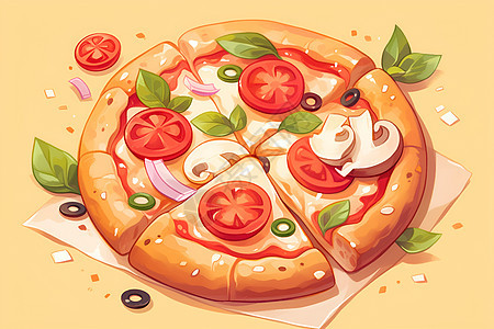 多彩美味披萨图片