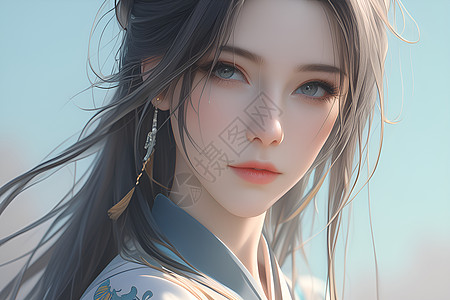 桃花美女古装美女插画插画