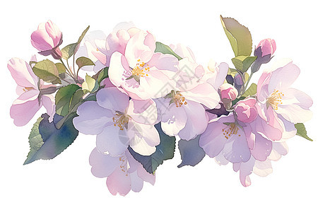 水彩粉色花卉背景图片