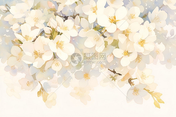 水彩手绘花卉背景图片