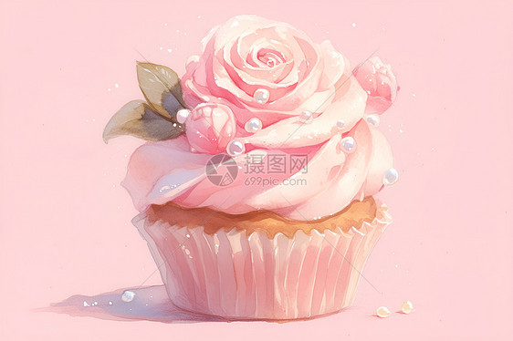 粉色的杯子蛋糕图片