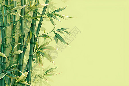 绿色的竹子插画图片