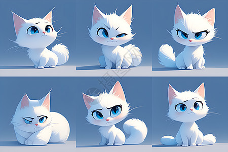 白猫表情系列图片