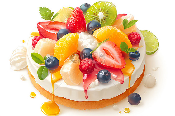 鲜美水果蛋糕图片