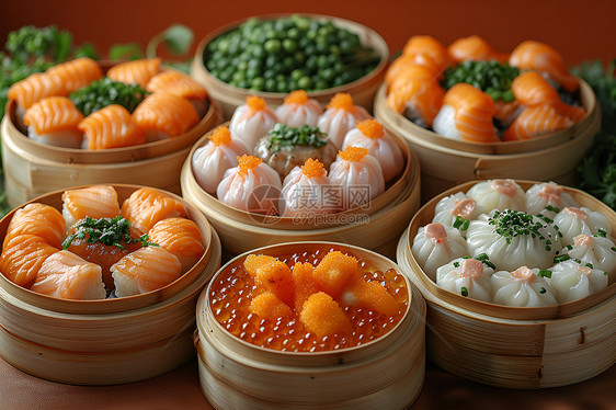 健康的食物蒸饺图片