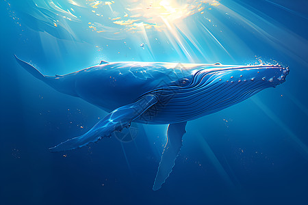 海洋中巨大的鲸鱼图片