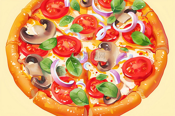 营养的披萨插图图片