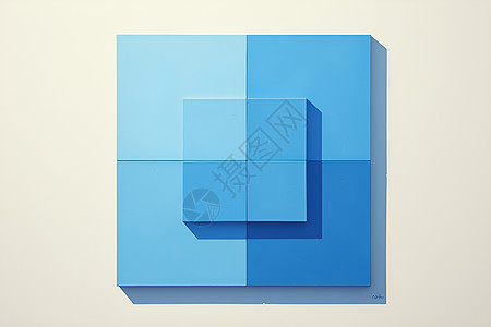 堆叠的蓝色方块图片