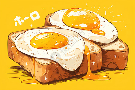 面包早餐时光插画插画