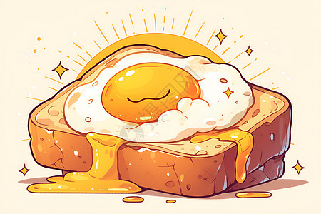 美味的煎蛋面包图片