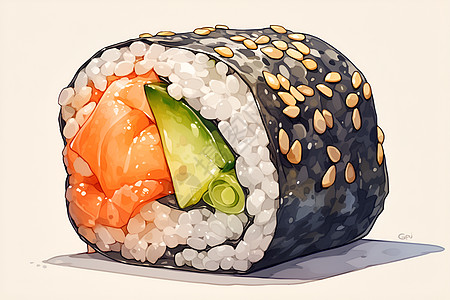 日本寿司插画图片