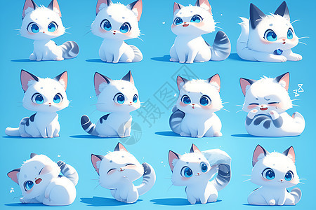 白猫的表情包图片