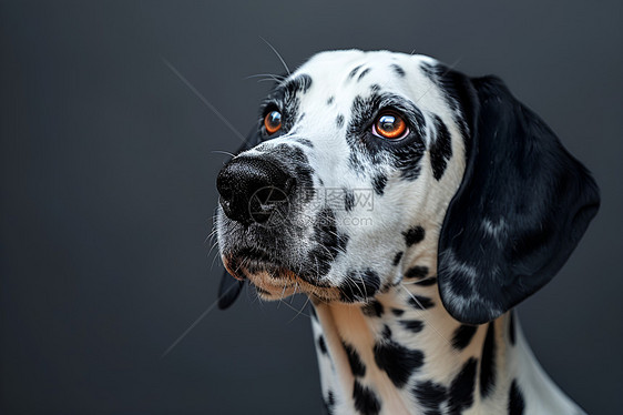 黑白色的斑点狗图片