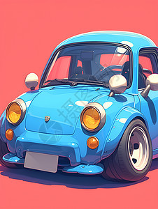 蓝色玩具车贴纸背景图片