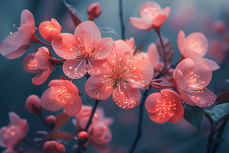 早安晨之美盛开的樱花之美插画