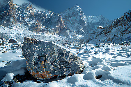 峻峭表面的雪山图片