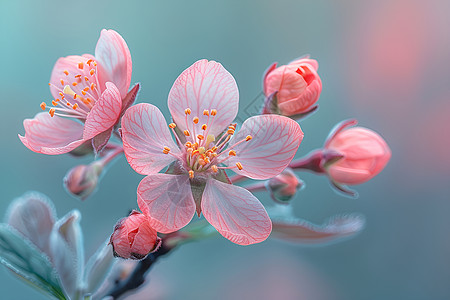 粉色花枝图片