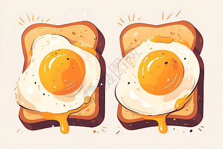 烤面包上的鸡蛋图片